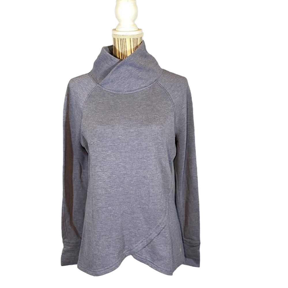 Apana Women’s Purple Cowl Neck Long Sleeve Athletic Sweatshirt Size Small